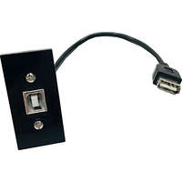 aura Euro Module USB2.0 Type B Fly Lead Nickel Plated Black