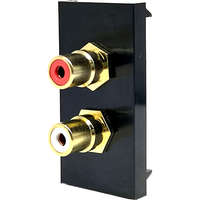 aura Euro Module 2x Phono Audio Coupler Quick Connect Gold Plated Stereo Black