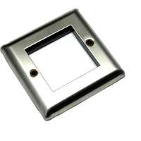 aura 2x Euro Module Wall Plate Brushed Stainless Single Gang